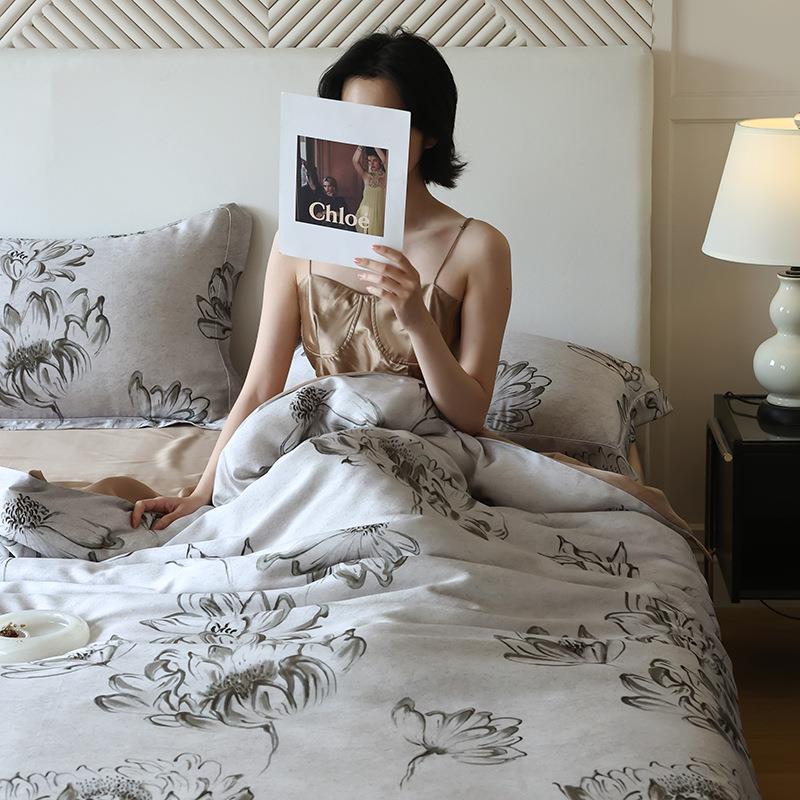 60天丝AL-20245S四件套莱赛尔纤维凉感丝季滑套床单被夏冰丝4件套