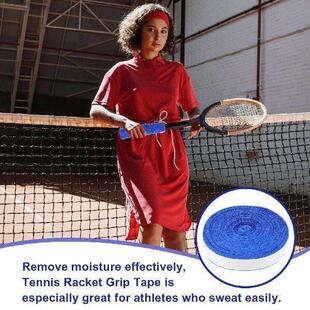 10M Fiber Tennis Badminton Racket Grip Tape Blue Sweat