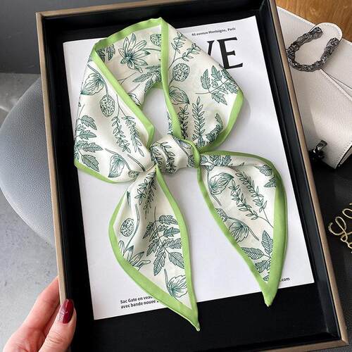 Fashion Print Hair Ribbon Scarf Women Neck Tie Bag Scarfs Sa