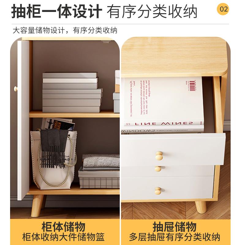 t原f木色五卧斗柜室靠墙实木腿收纳柜家F769TT8M用客厅组物合抽屉