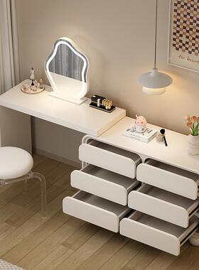 IL轻奢妆奶油风实木梳台约斗柜一收纳柜现代简可249体伸缩转角化