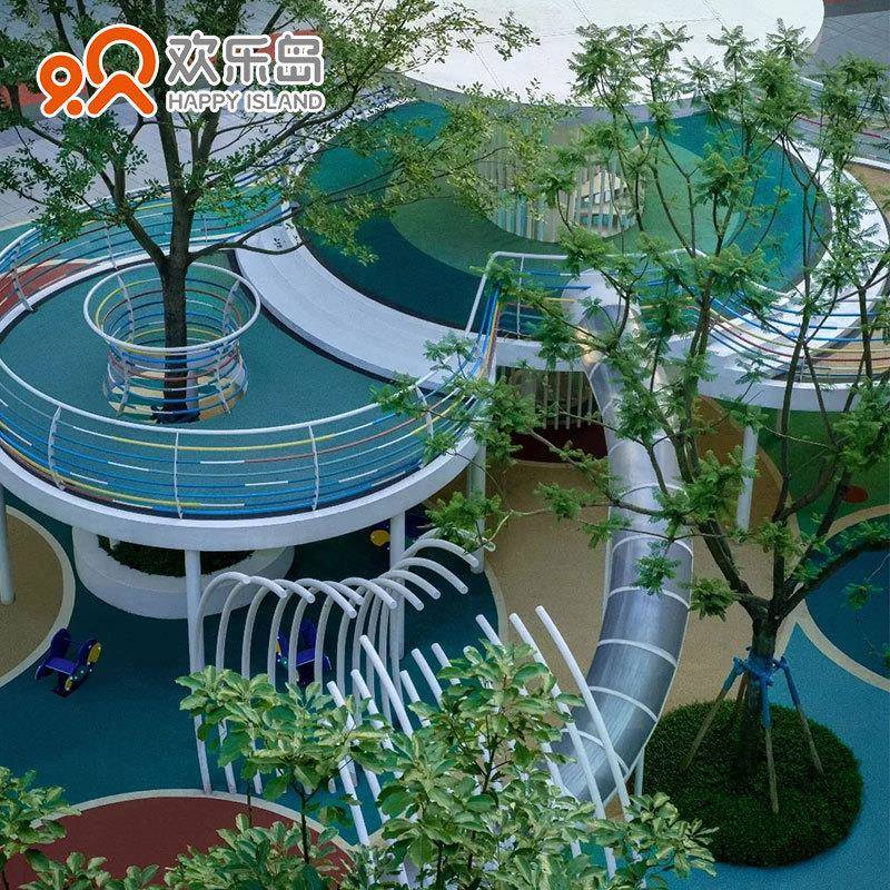 无动力游乐设备示范区成品儿童滑梯厂家二次深化小区景观规划设计