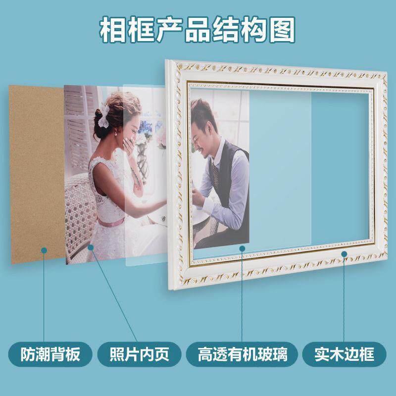 欧式相框摆台实木免打孔挂墙上婚纱照片框组合像匡裱画框货源