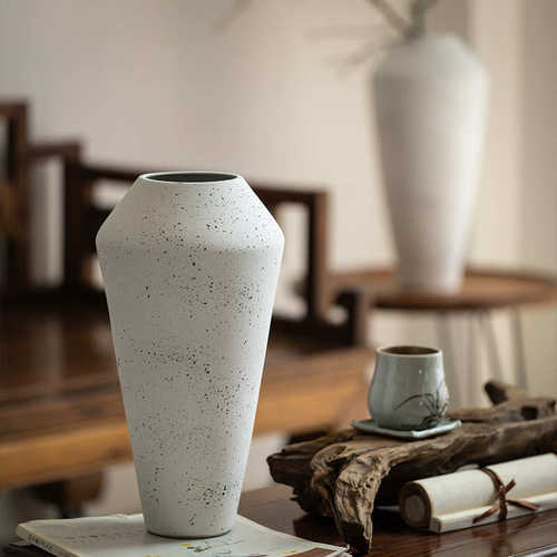 中式复古景德镇陶瓷花瓶插花植物花装饰品粗水培客厅手工摆件陶器