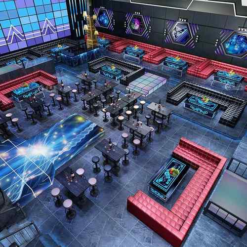 酒吧沙发卡座夜店夜场沙发茶几KTV包厢沙发桌椅清吧UL型沙发