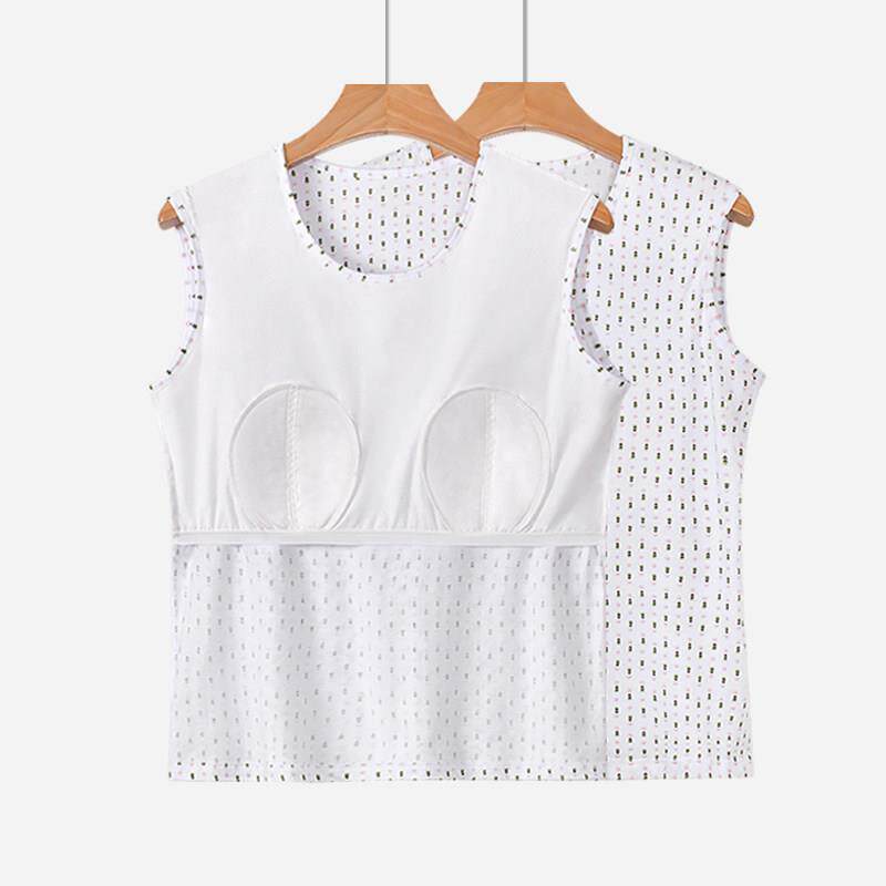 中老年妈妈外穿背心带胸垫2026款夏季老年人女士内衣老人大码汗衫