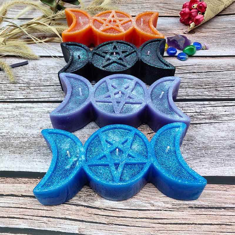 现货工艺居家摆件蜡烛 祝福祈祷许愿工艺造型三月女神星月蜡烛