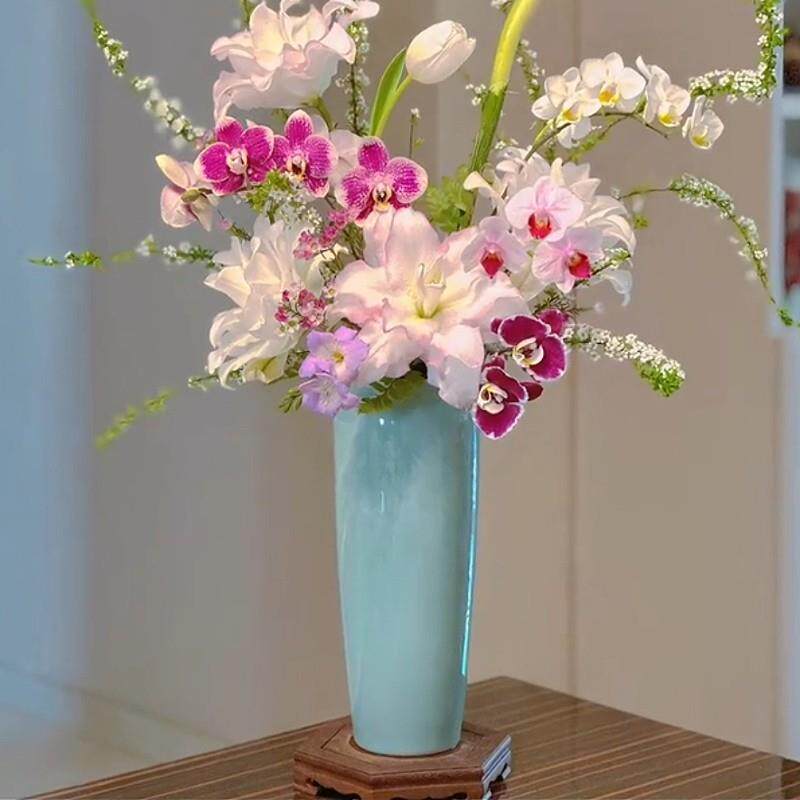 花道小原流投入瓶陶瓷花器插花器皿花道工具花器水培花瓶摆件剑山