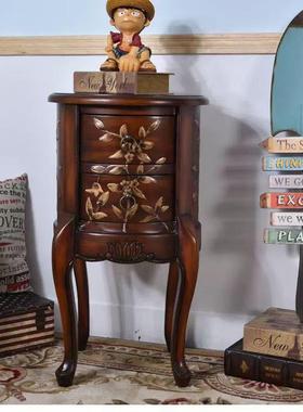 至高美乡村圆几复28677古做旧彩绘家具角客厅圆边几几实木小桌整