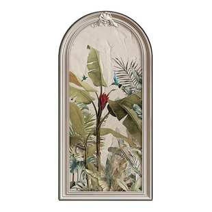 入户进门玄关画挂画新中式 抽象山水过道走廊画 鹿鹿高升好寓意竖版