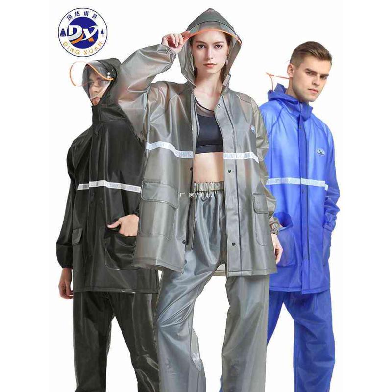 批发透明骑行雨衣雨裤套装全身分体式防暴雨女男士外卖雨衣男
