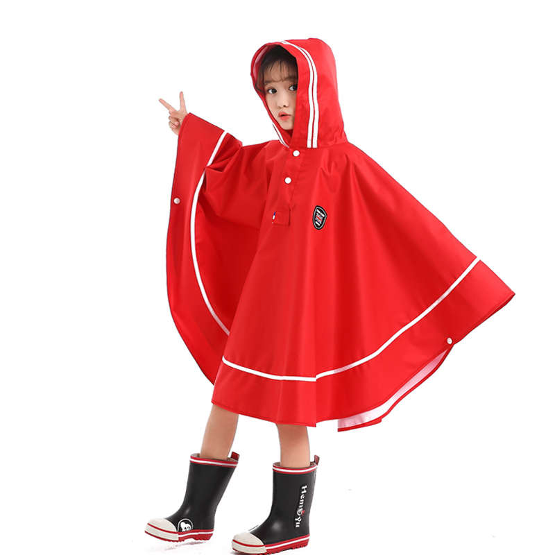 儿童雨衣女童2021 斗篷式小童幼童男小学生带书包位亲子宝宝雨披