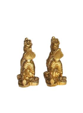 铜金钱麒麟摆件麒麟纳福呈祥工艺品