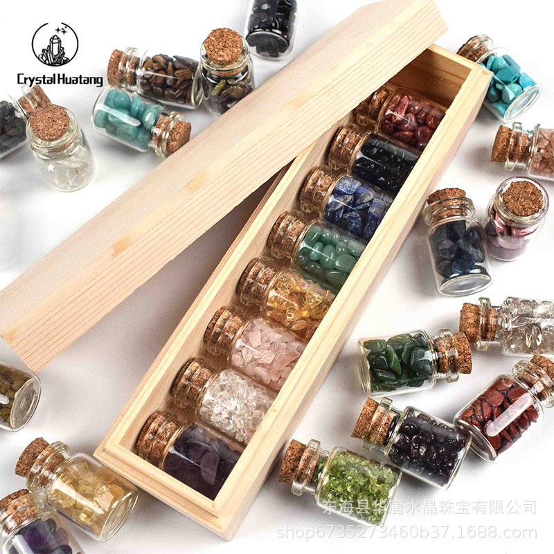 许愿瓶厂家水晶碎石原石装饰摆件