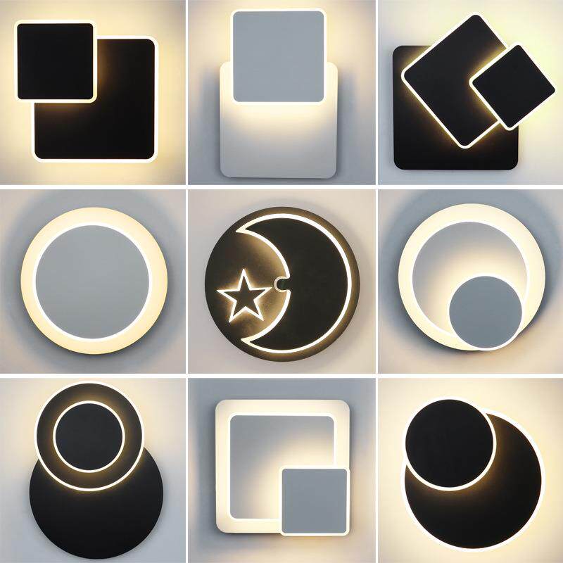 2025新款led黑色白色旋转壁灯创意时尚床头灯走廊过道墙壁灯