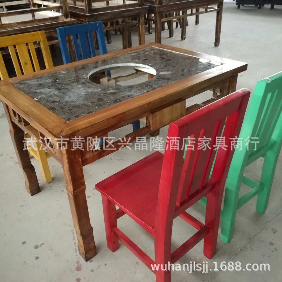 多种款式某龙坎火锅桌椅组合某郡肝火锅桌椅时尚餐桌椅大理石餐桌