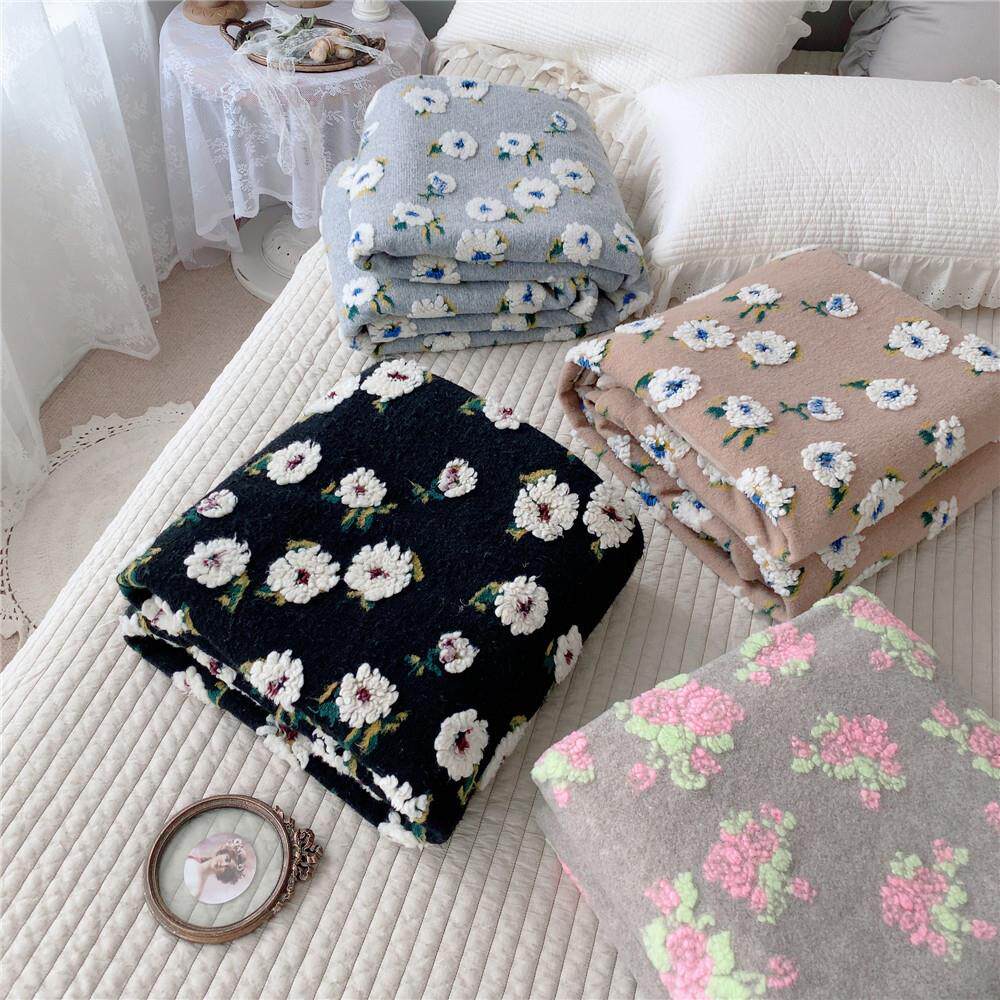 室复古休羊毛绒EZC毯加厚豆豆绒毯子单人腿办公午睡盖儿童闲毯