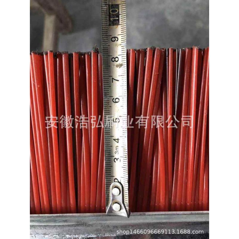 供应耐用免烧砖机条刷 铁皮夹钢丝砖机清扫毛刷 砖机红丝钢丝条刷