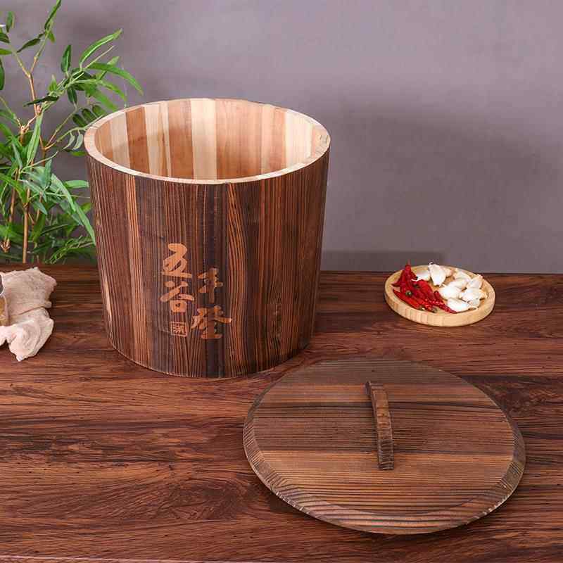 实木米桶家用储米箱装米桶10斤斤无品牌/200防潮3防虫米斤缸带盖