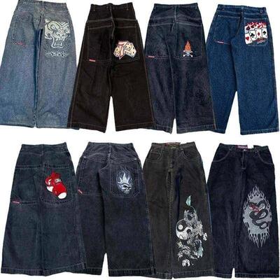 JNCO Y2K宽松的牛仔裤男士覆古高品质的je