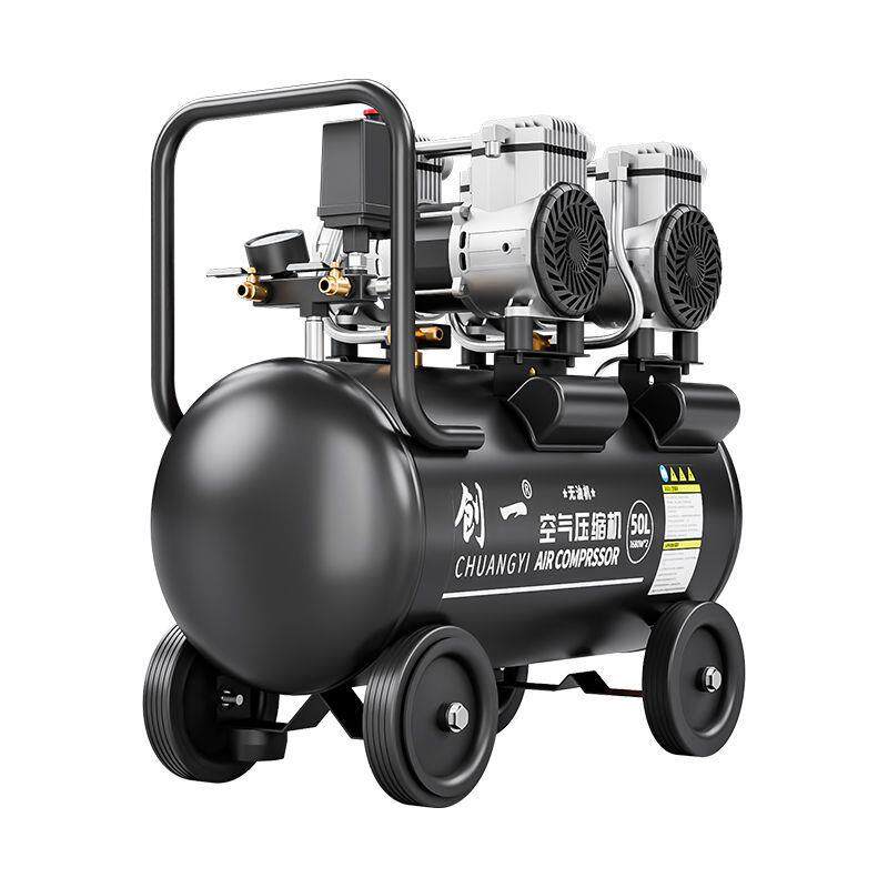 空压机小型静音工业级打气泵220V无油气磅迷你高压气泵空气压缩机