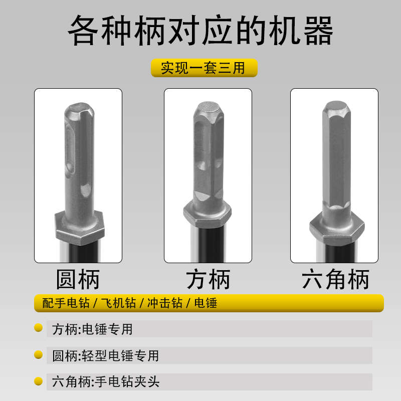 六角电钻搅拌杆双山螺纹钢打水泥腻子粉混凝土加粗方头电锤打灰杆
