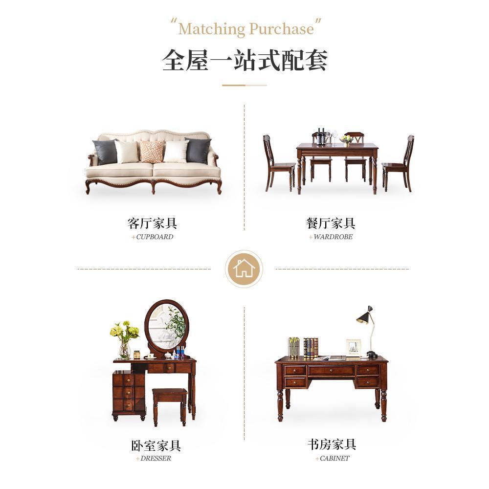 梳妆台美式乡村实木梳妆台卧室网红梳妆台迷你简约小梳妆台化妆桌