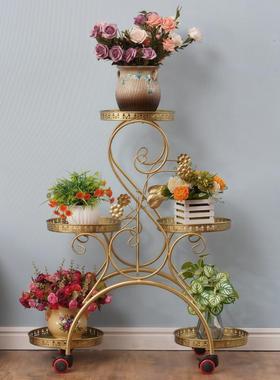 架省子铁艺空间带轮子简约移动家用多内层花室阳LSI台客厅落地式