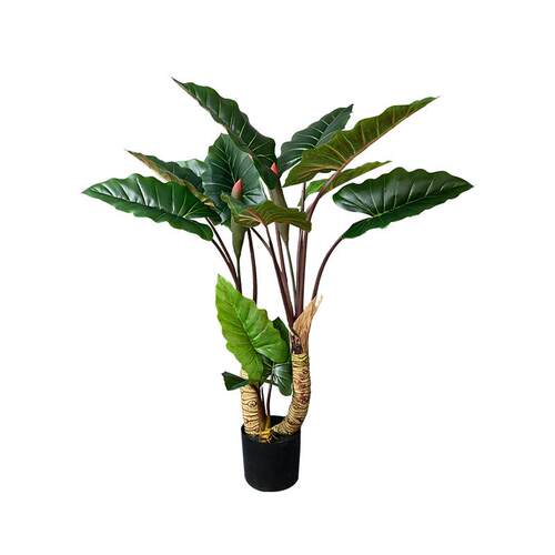 仿真绿植石斑彩虹芋家居商场人造彩虹芋大型落地盆景假树造景装饰