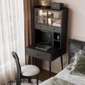 100 120cm电脑桌 书桌书架一体床头柜卧室实木书柜化妆台60