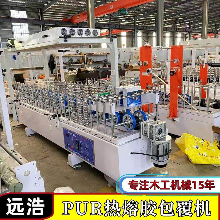 圆弧凹凸面墙板包覆机EVA滚胶网格布粘网机冷热胶护角贴膜机设备