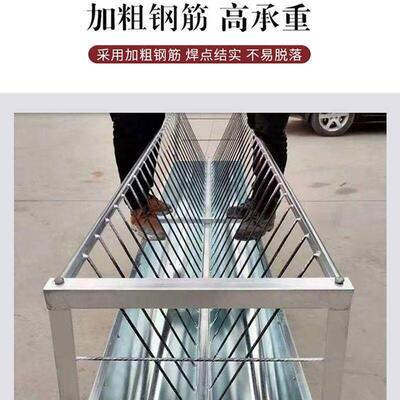 喂羊料槽子加厚双面喂羊食槽带架子自动食槽长条养殖专用草槽吃草
