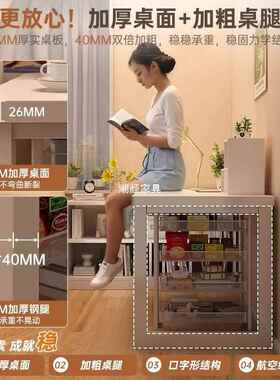 转书桌书架一体电脑角桌卧室桌家用办学习写字桌拐VUD角公桌L型书