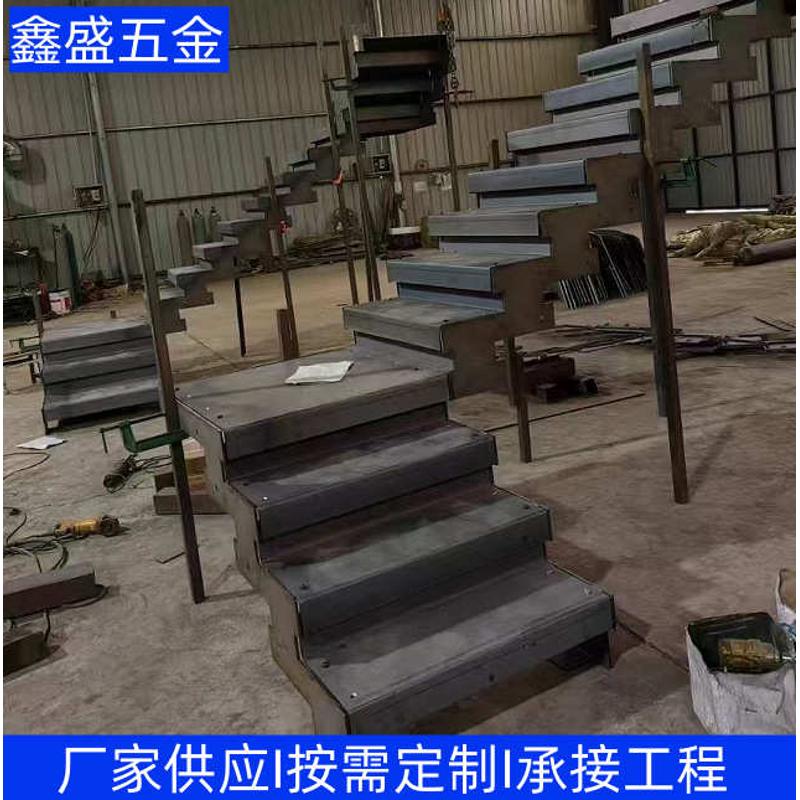 室内加厚玻璃叠加梯堆叠楼梯 家用商场别墅阁楼复试钢木艺术楼梯