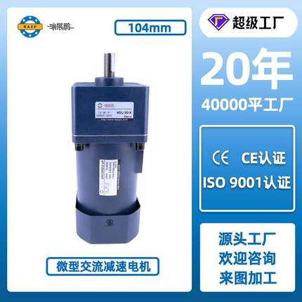 100型微型齿轮减速机120-370W减速电机单相220V三相380可调速马达