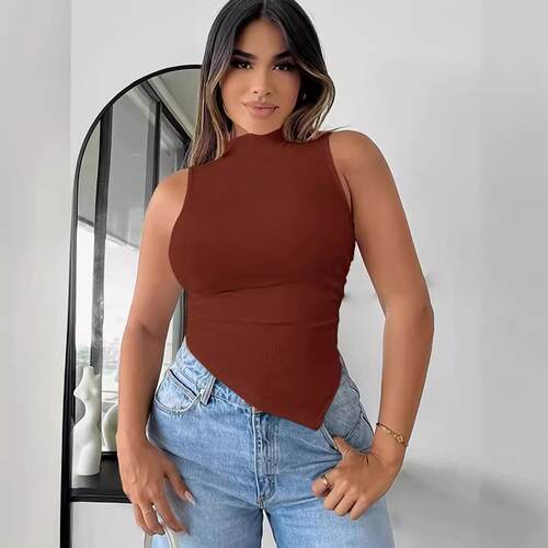 Women'S Solid Color Striped Hem , Casual Fashion, Fashion