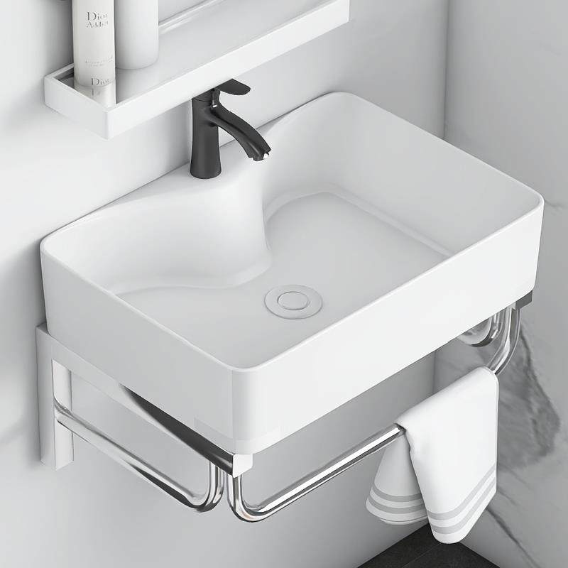 不锈钢支架盆洗手盆柜组合挂墙式卫生间洗漱台简易洗脸盆台陶瓷盆,家装主材,挂墙式洗脸盆,淘宝优惠券,粉丝福利购,淘宝优惠卷