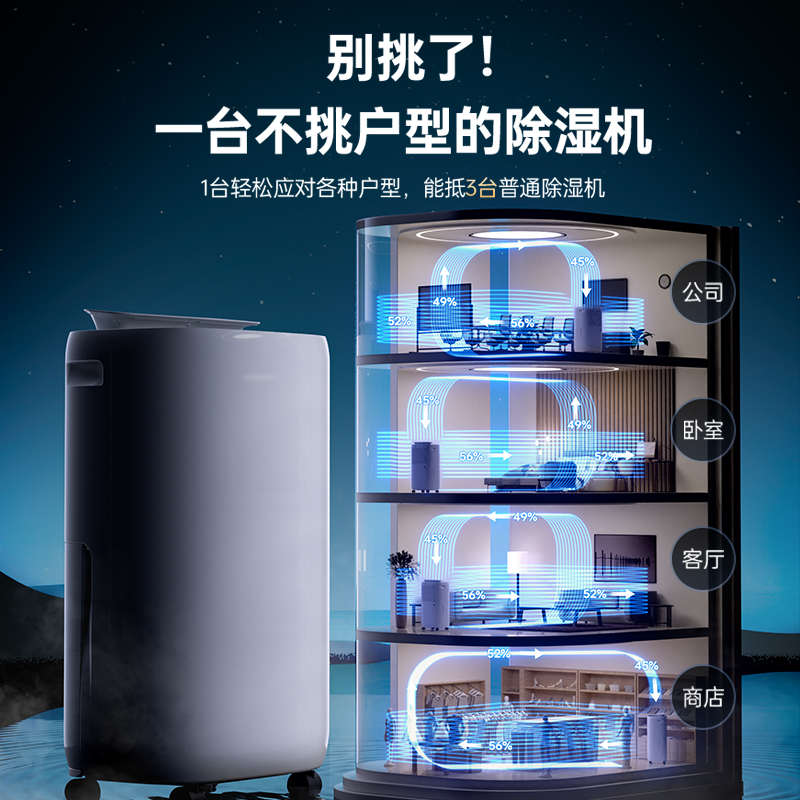 除湿机家用静音卧室内抽湿机空气除潮吸湿器地下室干燥工业除湿器