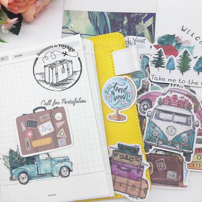 24PCS DIY scrapbooking hand-painted stickers plant trees car