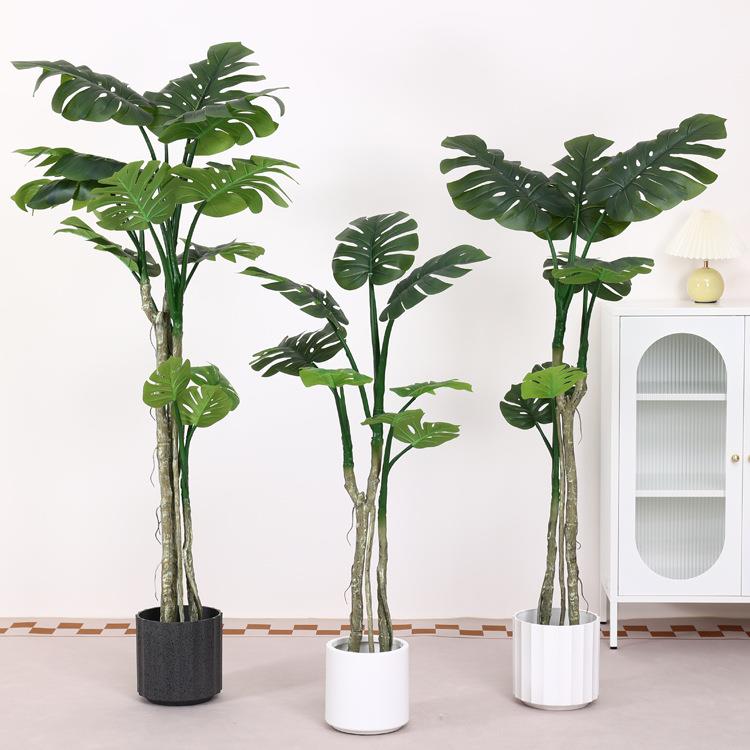 北欧风仿真龟背竹植物假树仿生绿植盆栽室内客厅装饰橱窗造景摆件