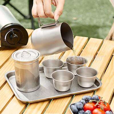 户外钛化合金便携式旅行快客杯茶具套装茶壶茶杯露营简约泡茶器