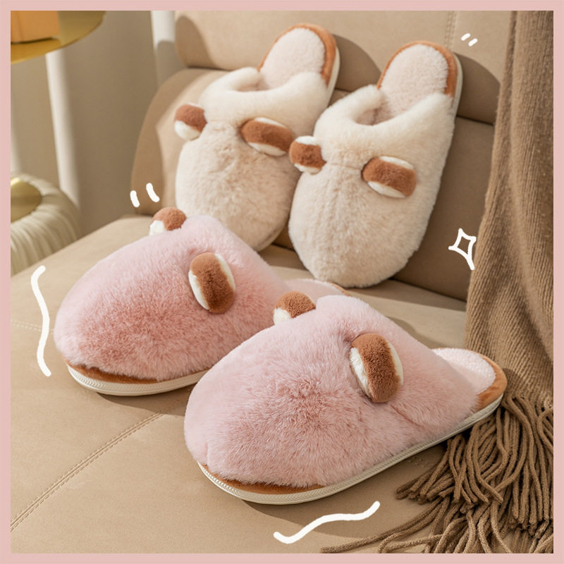 棉拖鞋女士冬季室内居家居防滑加绒加厚情侣毛拖鞋家用男士秋冬款