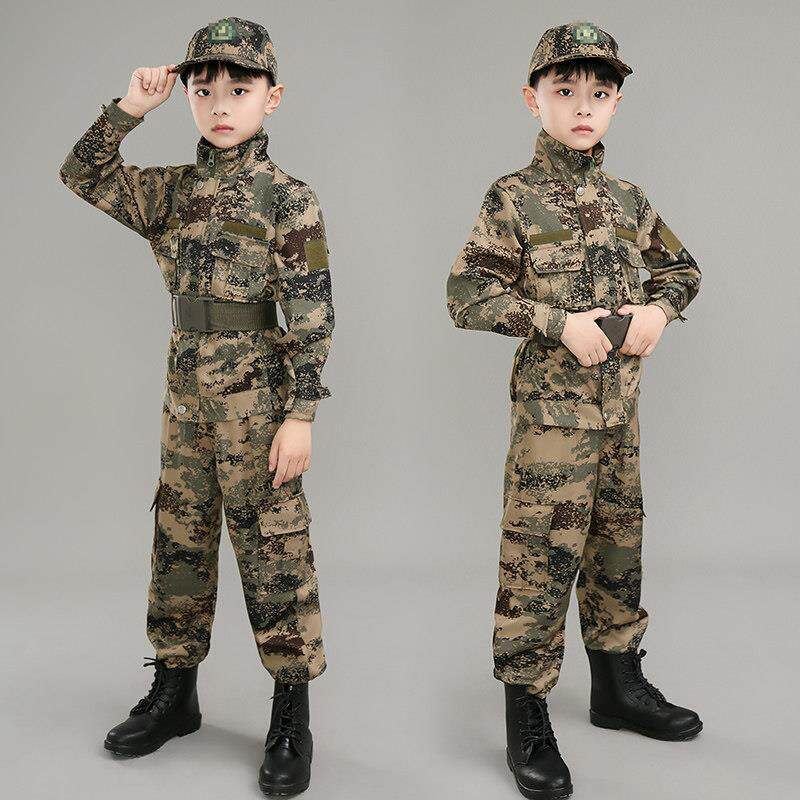儿童迷彩服套装小学生户外军训女童演出衣服春夏男童特种兵作战服