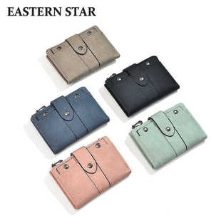 复古磨砂多功能钱夹女 钱包女短款 2021新款 韩版 潮铆钉学生钱包个性