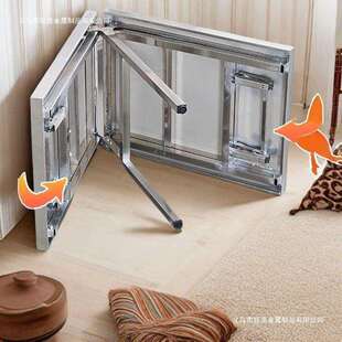 CGA不锈钢桌子折叠加市厚餐桌烧烤饭桌吃夜摆摊便携桌子方形桌长