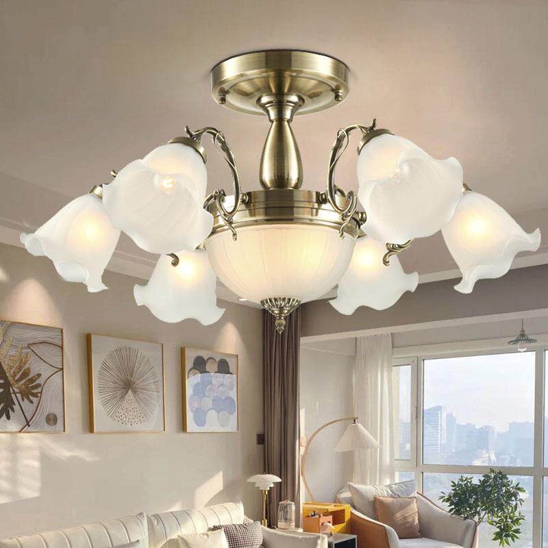 欧式吸顶灯客厅灯饰现代简约美式铁艺吸顶灯家用餐厅卧室吊灯套餐