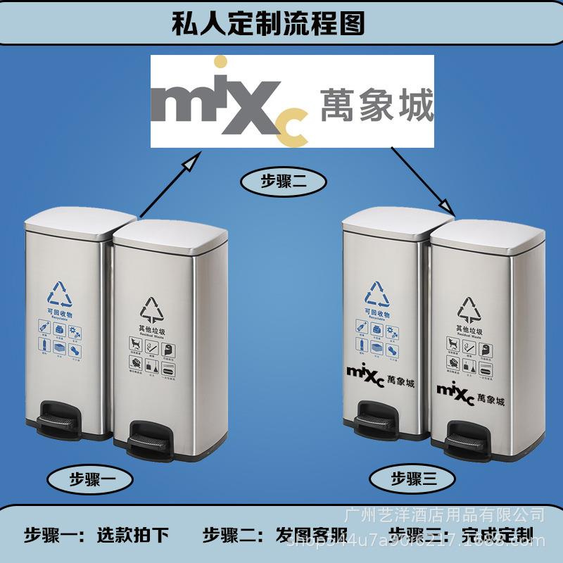 分类垃圾桶不锈钢带盖大容量室内双桶二三四分类脚踏环保垃圾箱
