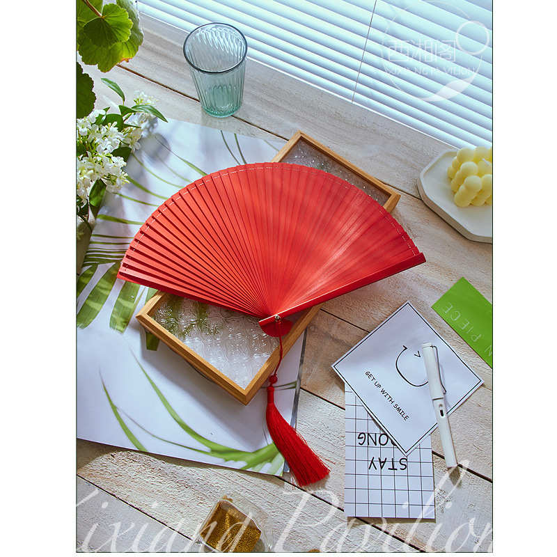 中国风全竹扇子折扇镂空古风男女士折叠扇手工小5寸舞蹈黑