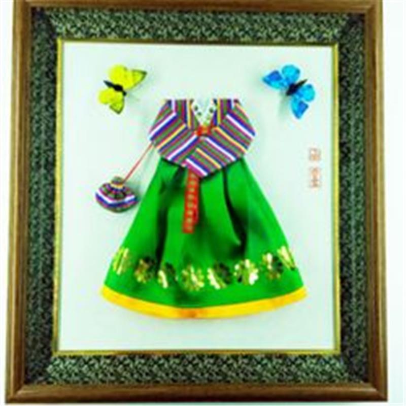 韩国民俗玻璃相框挂件韩服墙壁挂画韩式料理店饭店家居装饰品挂饰