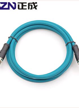 M12 X型转RJ45连接线X-coding连接器千兆以太网Patch Cord CAT6a